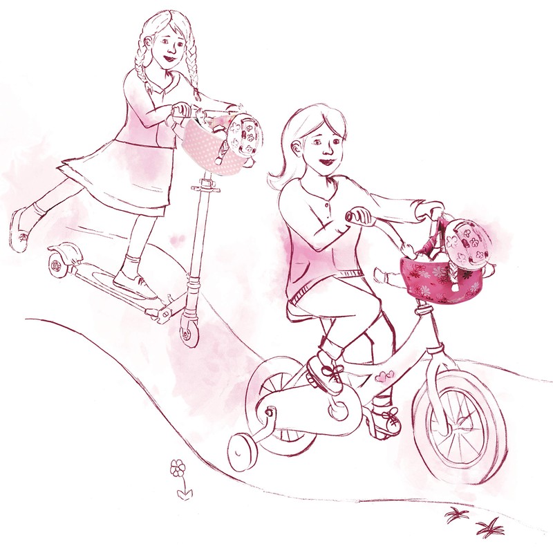 Götz 3402630 Sausewind Scooter and Bicycle Seat, Doll Accessories for