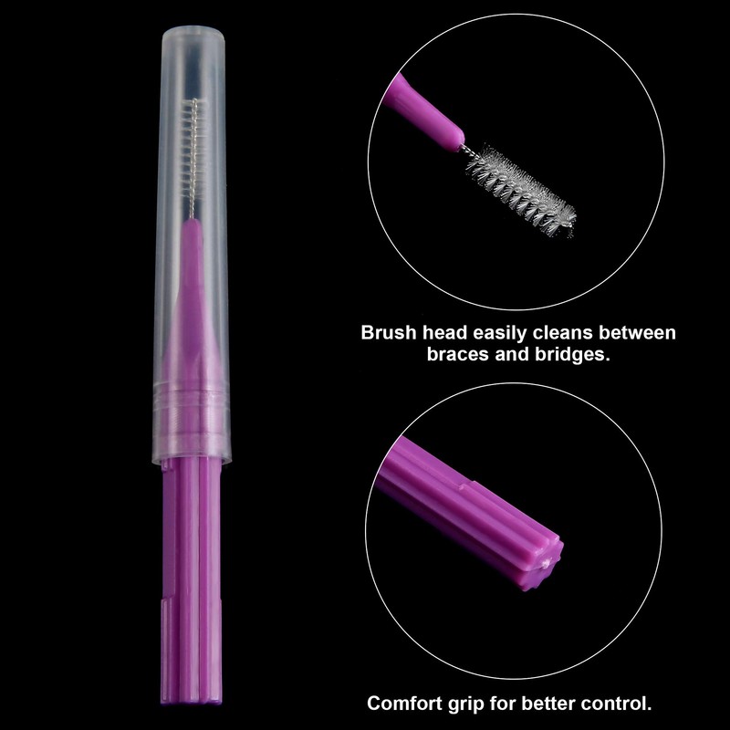 Patelai 100 Pieces Braces Brush for Cleaner Interdental Brush Toothpick