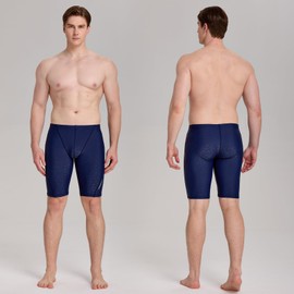 HYCOPROT Men's Swim Jammer Athletic Swimming Pants Shorts for Men Swim Team Suit Swimsuit for Professional Racing Training Navy