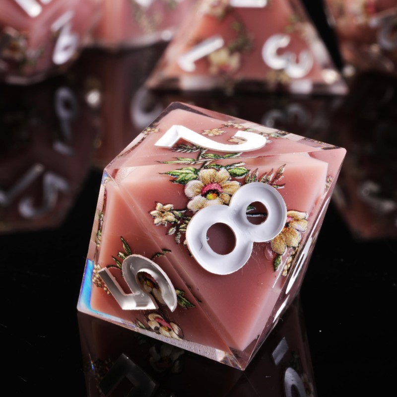 Mini Planet Maidens Handmade Sharp Edge Polyhedral Dice Set for