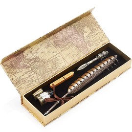 Antique Feather Copper Pen Stem Metal Nibbed Pen Writing Quill LL-14