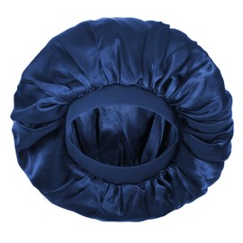 COMNICO Bonnet for Men, Silk Single Layer Hair Bonnet Night Wrap Sleep Cap with Adjustable Strap Reversible Sleep Cap Satin Bonnets for Women Men Curly Hair (UK, Numeric, 3, 8, Blue, not Applicable)