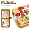 Charcuterie Board Cheese Board with Lid and Handle, Portable Bamboo