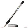 WIN 5 x 0.7mm Biro Tip Ball Pens Mystic BLACK