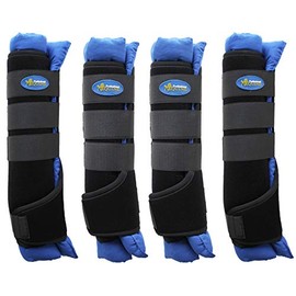 TackRus Horse Stable Shipping Boots Wraps Front Rear 4 PK Leg Care Blue 4120RB