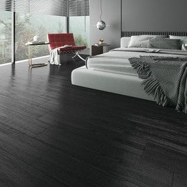 Livelynine Black Peel and Stick Floor Tile 18-Planks 6x36 Black Vinyl Flooring Planks Self Adhesive Kitchen Floor Tiles Waterproof Sticky Wood Laminate Flooring Luxury Vinyl Plank Flooring Bathroom