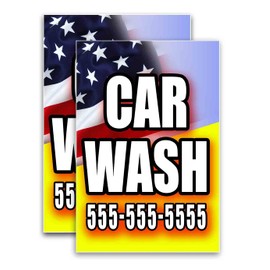 Car Wash (24" X 36") Vinyl Decal Only (Pack of 2)