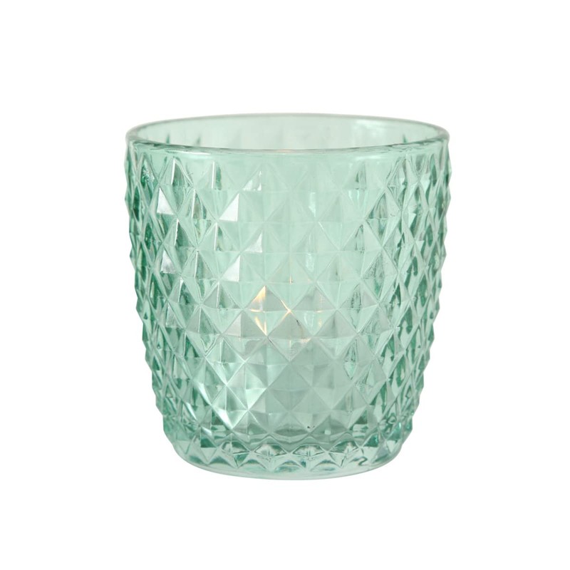 Windlicht Marilu 4tlg H/D7,5cm Petrol Glas Lackiert