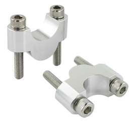 Mantt Motorcycle ADV Dirt Bike Handlebar Risers 1 1/8" 28.6mm Without Clamps Fit for VFR1200X CB650R VMAX MT-125 Street Triple Scrambler 800 (Silver, Rise (25/32")20mm)