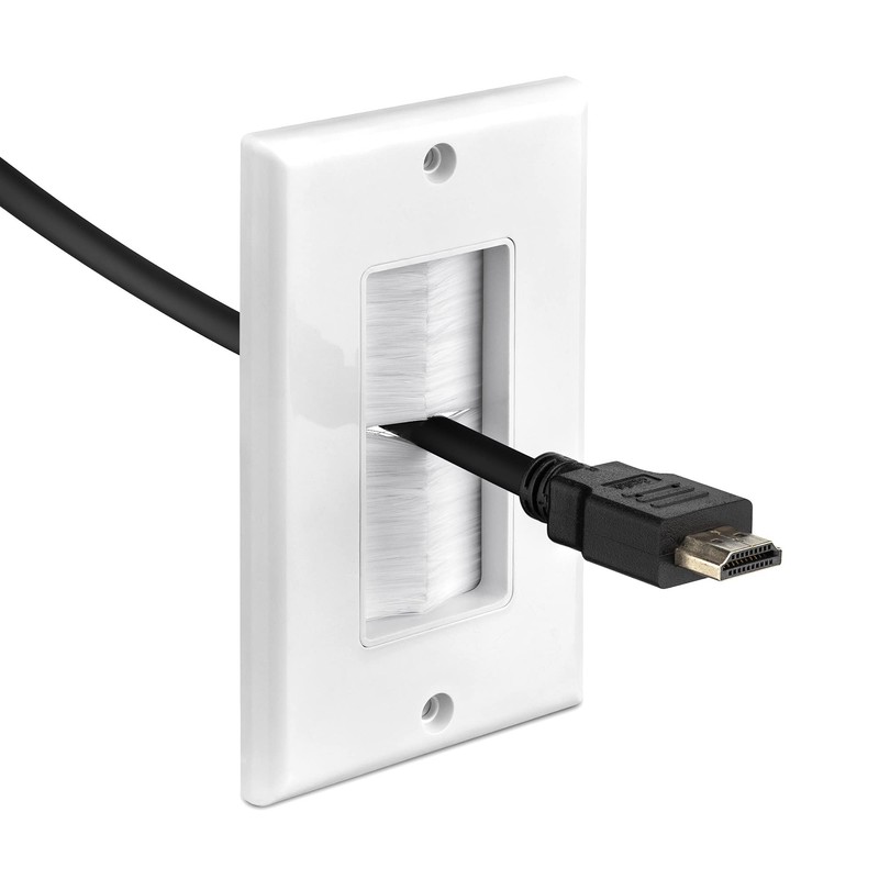 kwmobile 4 x Flush-Mounted Cable Grommet with Brush – Flush-Mounted