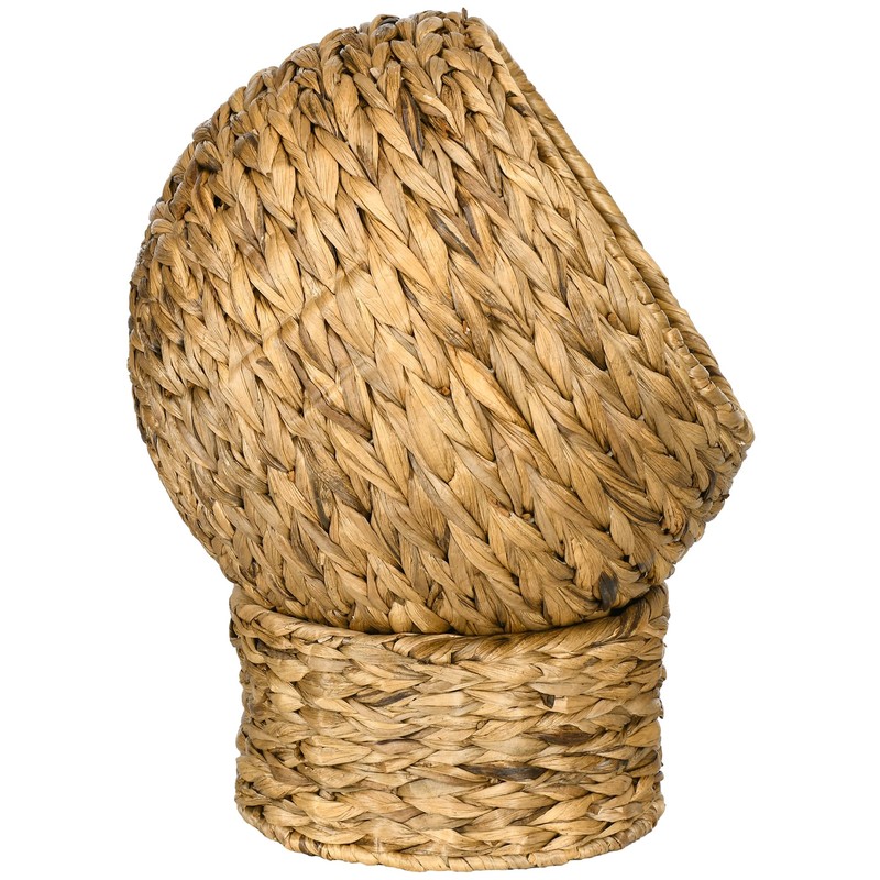 PawHut Handwoven Elevated Cat Bed with Soft Cushion & Egg
