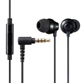 Elecom EHP-F12CMBK Stereo Earphones, In-Ear Type, 0.14 inches (3.5 mm), Microphone Included, Fast Music F12C, φ0.4 inches (10.0 mm), Black