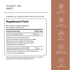 Quality of Life Labs Kinoko 50+ AHCC Immune Formula, 60 vegicaps