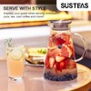 SUSTEAS 2.0 Liter 68oz Glass Pitcher with Lid, Easy Clean