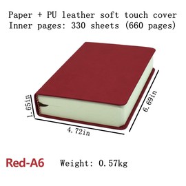 Thick Sketchbook 660 Pages Notebook Soft Faux Leather Cover Journal 80GSM Paper Notepad Drawing Book Memo Writing Sketch Pad Diary Notebook