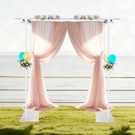 Beyeutao Double Crossbar Backdrop Stand 7.2×7.2 FT Adjustable Metal Background Frame with Heavy Duty Base White Background Support System Kit Backdrop Frame for Parties Photography Wedding Birthday