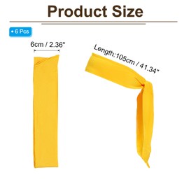 PATIKIL Head Ties Headbands, 6 Pcs Ninja Karate Headband Adjustable Sports Tie Back Sweat Wicking Workout Head Band for Men Women Running Tennis Yoga, Yellow