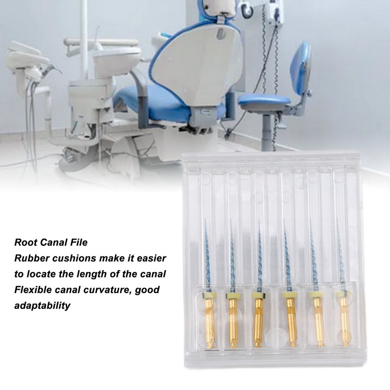 6pcs F1 Endodontic Canal Files Stretchy Metal Portable Rustproof Endodontic