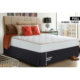 Utopia Bedding Full Bed Skirt - Soft Quadruple Pleated Ruffle - Easy Fit with 16 Inch Tailored Drop - Hotel Quality, Shrinkage and Fade Resistant (Full, Black)