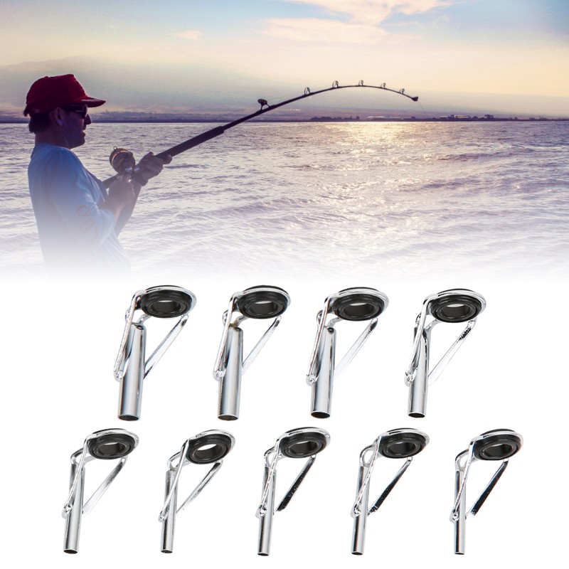 54 pcs Stainless Steel Fishing Rod Guides Tip Rings with