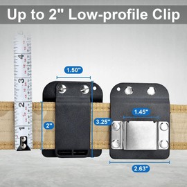 Jectse Stainless Steel Drill Belt Holder, Extended Length, Black, 2 Inch, Tool Holster, Tool Belt Holder