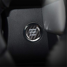 M.JVisun Carbon Fibre One Button Start Button Lid Trim for Toyota, Ignition Switch Sticker for Toyota 86 Alphard Avalon Camry Corolla Crown C-HR Highlander RAV4 Vios - Black