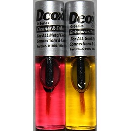 4 pack DeoxIT Gold G100L and DeoxIT D100L 1.6ml 100% solution with brush applicator - 2 each