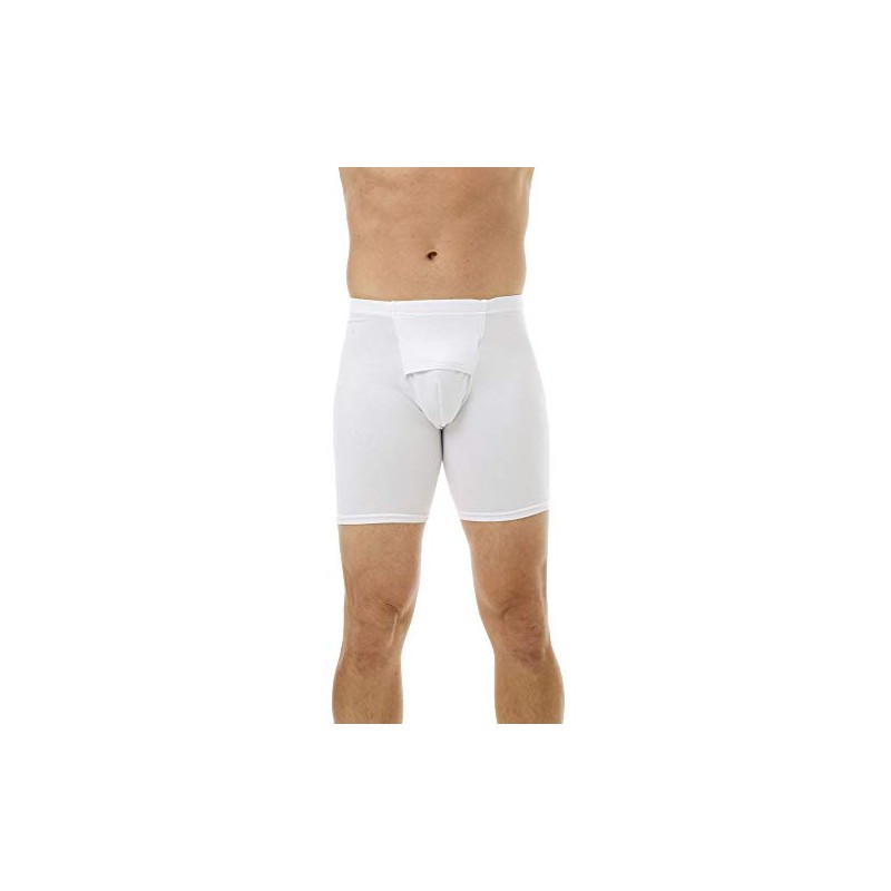 Underworks Mens Cotton Spandex Ultra Light Compression Long Boxers 3-Pack