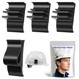 DEKELIY Hard Hat Accessory Clip Kit：3Pcs Pencil & Marker Holder Clip & 1Pcs Safety Glasses Clip Holder,No-Drill Hard Hat Clips On Tool Organizer for Standard Industrial Construction Helmet Slot