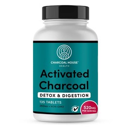 Charcoal House Chewable Activated Charcoal Tablets for Adults | Natural, Vegan, Non-GMO & Gluten Free | for Teeth, Stomach, Gas & Nausea | USP Food Grade | 135 ct.