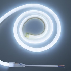 BENLUN 24V 360 Degree LED Neon Light 16.4ft, 6500K Cool White LED Strip Light Outdoor Waterproof, Flexible LED Rope Light for Bedroom Garden Commercial (Power Adapter not Included)