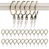24 Pack Brass Curtain Rings and Hooks, 30mm Internal Diameter,