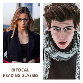 HIYANJN progressive reading glasses for women men No Line Blue Light Multifocal Readers Metal Computer Eyeglasses 3pk(2.25x)