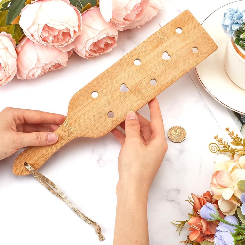 GORGECRAFT Beech Wood Paddle with Heart Airflow Holes Lightweight Bamboo
