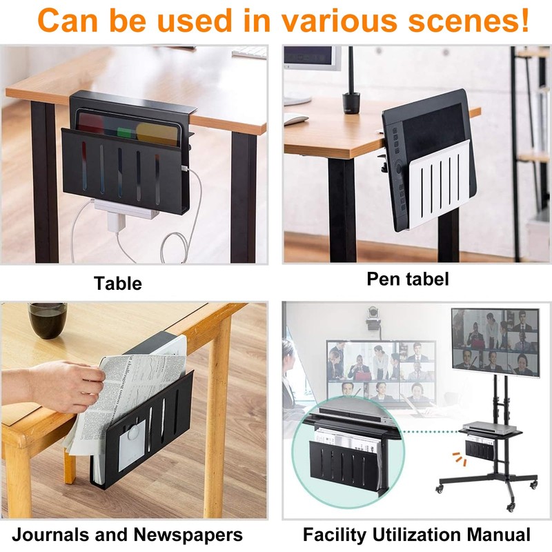 UYHKVXF Desk Side Storage, Under Steel Hanging Organizer, No Drill