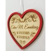 Memorial Heart Ornament Gift, Wood Laser Cut, USA Free Personalizatio