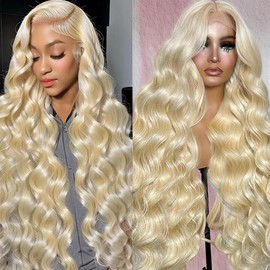DPQDPQ 13x6 Blonde Lace Front Wigs Human Hair 613 Front Wig Human Hair 200% Density Body Wave Lace Front Wigs Human Hair Pre Plucked 24 inch 613 Frontal Wig Human Hair Glueless Wigs Human Hair