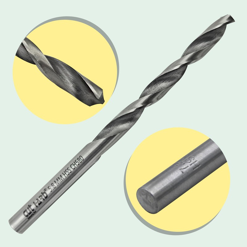 CUTHARD 5.8 mm, Pack of 5, HSS Jobber Drill, Straight