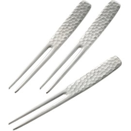 Yoshikawa Pick Appetizer Tongs, Stainless Steel, 3-piece, Made in Japan, Izakaya Goods YJ3252, Silver, 3.5 inches (9 cm) long x 0.4 inches (1 cm) wide