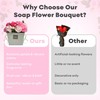SEZHN Soap Flowers Bouquet Pink Rose and Carnations - Mothers