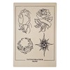 Large A4 Size Flower and Sun Tattoo Practice Skin (Pack
