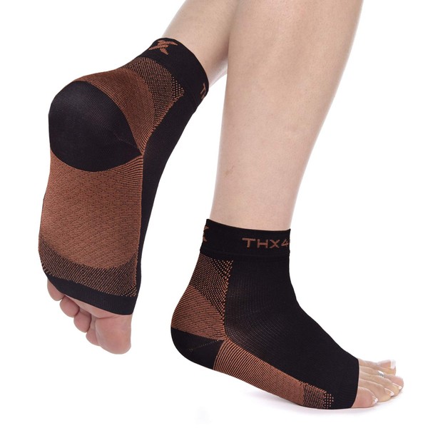 Thx4COPPER Compression Recovery Foot Sleeve for Men&Women,Copper Infused Plantar Fasciitis Socks for Arch Pain, Reduce Swelling & Heel Spurs, Ankle Sleeve with Arch Support - Medium