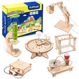 6-in-1 STEM Science Kits for Kids, Wood Arts and Craft Kits, STEM Toys for Boys Girls Age 8-12 5-7 8 10 12 13 14 Gift Idea, 3D Puzzles Building Engineering Model Set