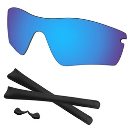 Predrox Blue Mirror Radar Path Lenses & Rubber Kits Replacement for Oakley Sunglass Polarized