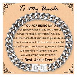 Nupdot Gifts for Uncle - Best Uncle Ever Bracelets: Christmas Birthday Retirement Presents for Men Him from Niece Nephew