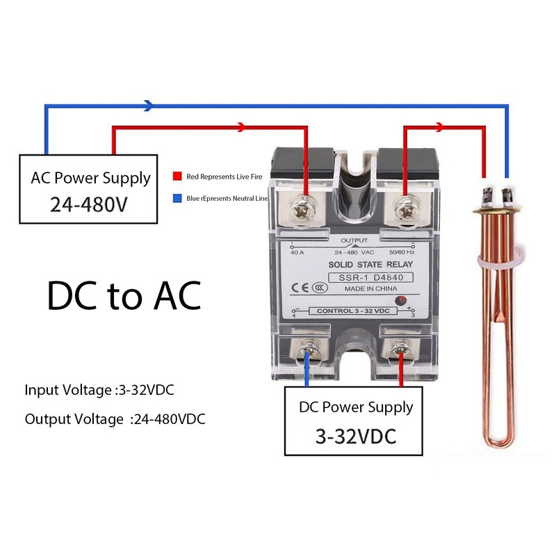 Solid State Relay SSR Industrial Systems 40A DC to AC