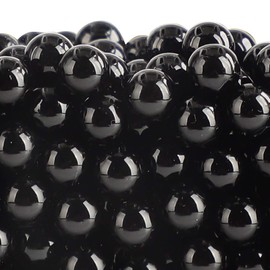 Makeup Beads for Brush Holder, Suream 160 Pieces 16mm/0.63Inch Pearls for Cosmetic Lipstick Storage, Vase Filler for Wedding Centerpiece, Birthday Party, Table Scatter, Home Decoration(Black, No Hole)