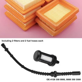 YINETTECH 2 Sets Trimmer Fuel Filter Fuel Hose Tube 4128 358 0800, 0000 350 3500 Compatible with Stihl FS120 FS200 FS200R FS202 FS250