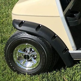 Huskey 4PCS Club Car DS Fender Flares W/Stainless Steel Hardware For 1993 & Up G&E Models,3-4 Inches Wide, Constructed of Impact-Resistant ABS plastic,for Lifted Golf Cart with Offroad Tires
