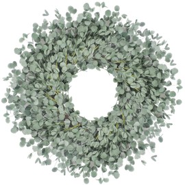 LOKEISNA Boxwood Wreaths for Front Door, 24" Spring Wreaths for Front Door, Artificial Green Wreaths for Spring Summer All Season Wreaths for Front Door, Door Wreath for Door Window Home Decoration